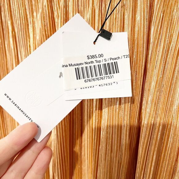 NEW Sabina Musayev North Top in Peach Shimmer Metallic Free People size small - Picture 10 of 12